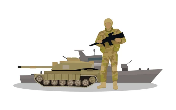 Concept vectoriel des forces armées en conception plate — Image vectorielle