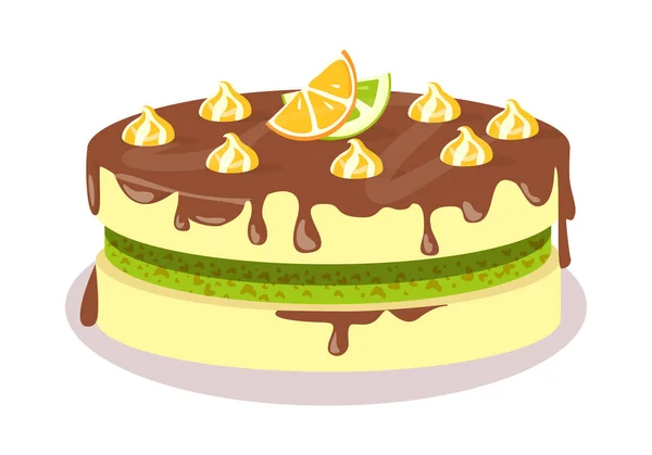 Guten Appetit. Festlicher Kuchen Web-Banner. Schokolade — Stockvektor