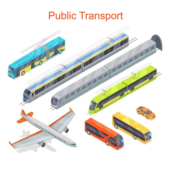 Dopravní infografika. Veřejná doprava. Vektor — Stockový vektor