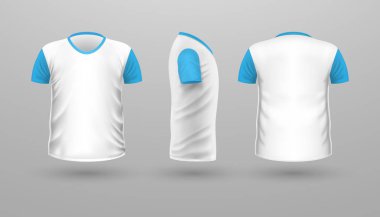 T-shirt Teplate küme. Ön arkadan görünüm. Vektör