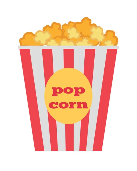 Popcorn-Box-Vektor. traditioneller salziger, süßer Snack — Stockvektor