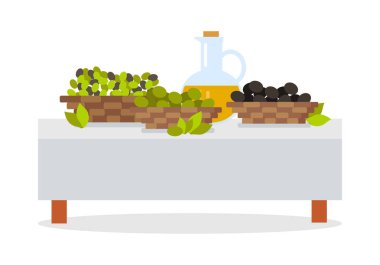 Taze hasat zeytin düz tasarım vektör kavramının