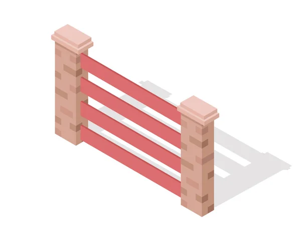 Vector de valla de madera en proyección isométrica — Archivo Imágenes Vectoriales