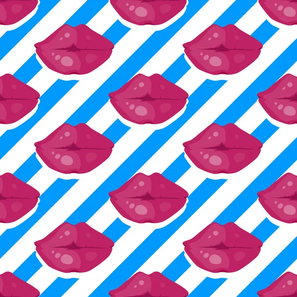 Womens Lips Seamless Pattern Vector Illustration — Stock Vector