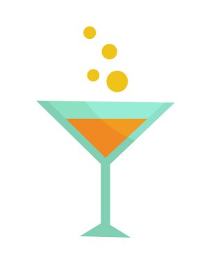 Cam izole şampanya ile. Martini kokteyl