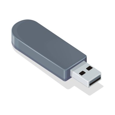 Gri Usb flaş sürücü beyaz arka plan üzerinde izole.