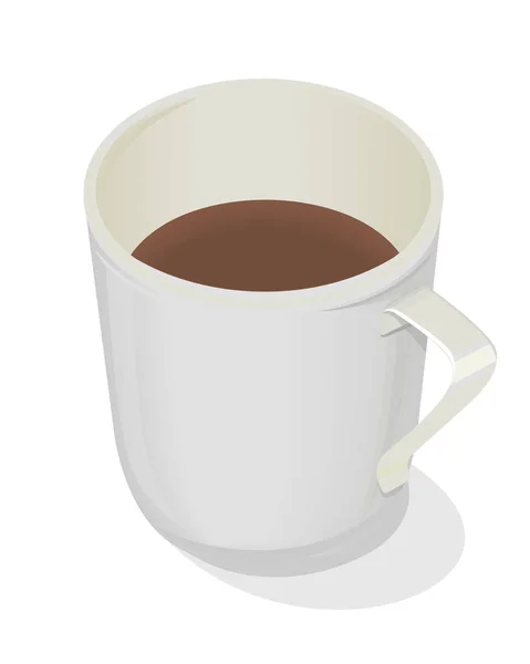 Kopje koffie geïsoleerd plat ontwerp. Warme drank. — Stockvector