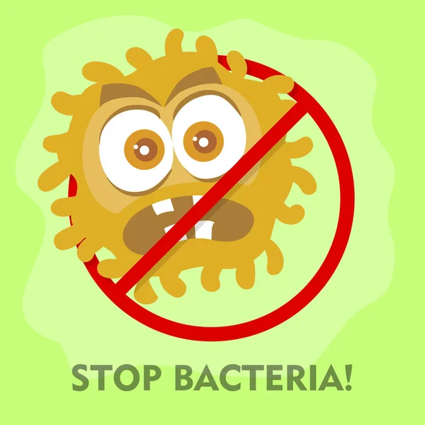 Parar de bactérias Cartoon Vector Ilustração Nenhum vírus — Vetor de Stock