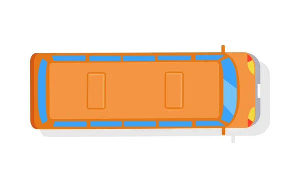 Bus orange isolé sur fond blanc Vecteur supérieur — Image vectorielle