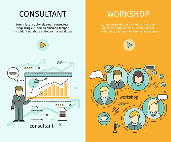 Management Consulting och Workshop Banners — Stock vektor