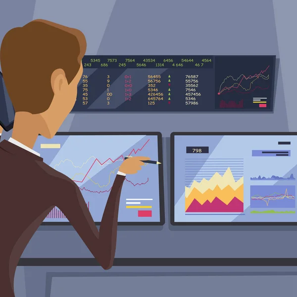 Illustration moderne de technologie de trading en ligne . — Image vectorielle