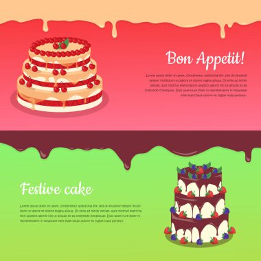 Afiyet olsun. Festival Cake Web Banner. Çikolata