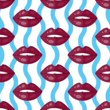 Bayan dudaklar Dikişsiz desen vektör çizim