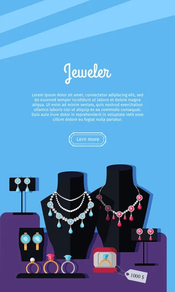 Bannière de magasin de bijoux — Image vectorielle