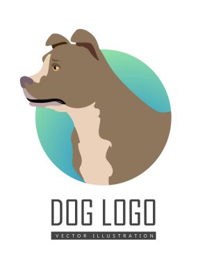 Bullmastiff köpek logosu beyaz arka plan üzerinde
