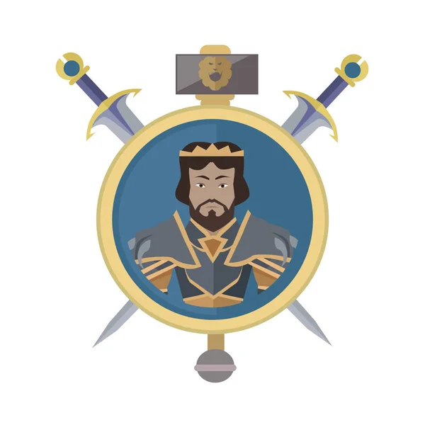 Escudo de armas con espadas Ilustración . — Archivo Imágenes Vectoriales