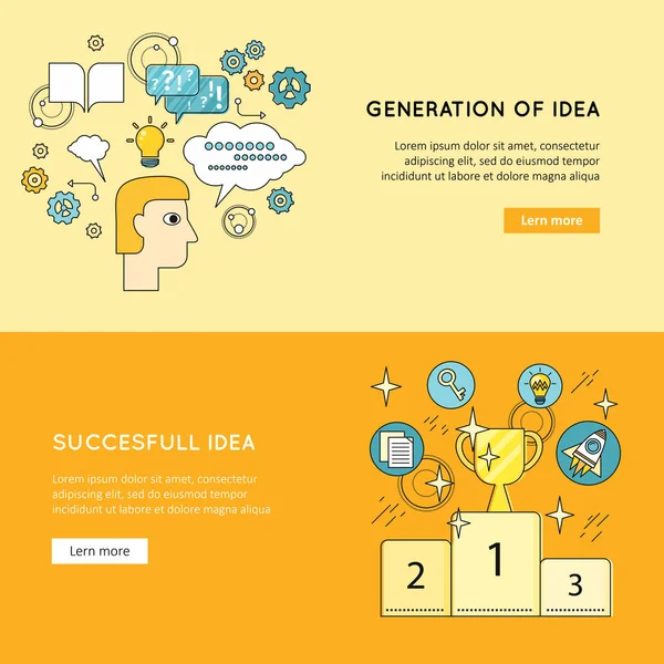 Generación Idea exitosa Vector Banners . — Archivo Imágenes Vectoriales