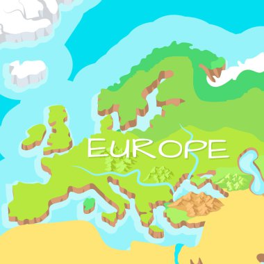 Avrupa anakara vektör karikatür kabartma Haritası