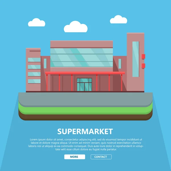 Webová šablona v plochý Design supermarket — Stockový vektor