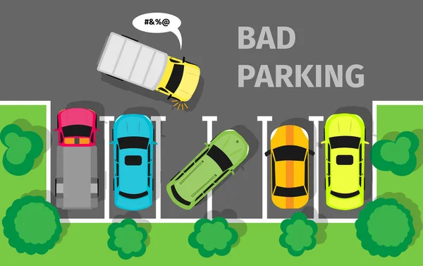 Dåliga parkering ovanifrån — Stock vektor