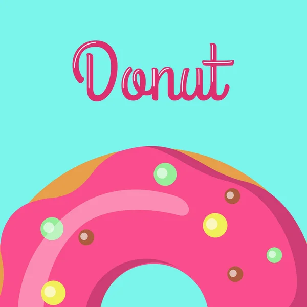 Donut avec vitrage savoureux. Doux Doughnut Design — Image vectorielle