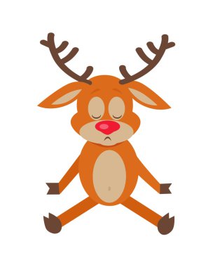 Meditasyon geyik düz vektör çizim karikatür