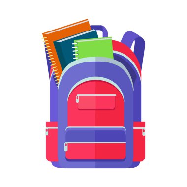 Sırt çantanı simgesi defter bir hükümdar ile