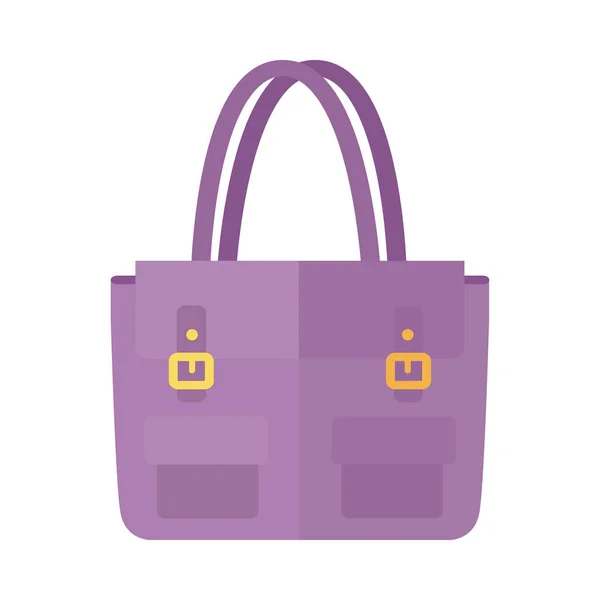Handväska i platt stil. Kvinnliga väska isolerade. — Stock vektor