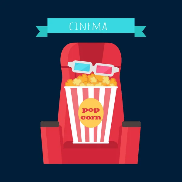 Conjunto de objetos de cine aislados. Entretenimiento película — Vector de stock