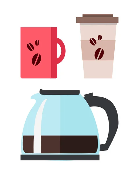 Kaffeemaschine mit Tasse — Stockvektor