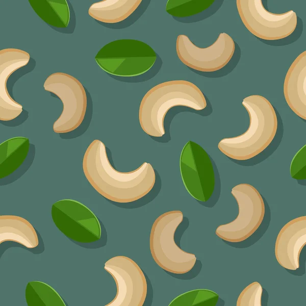 Cashewnötter sömlösa mönster — Stock vektor