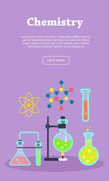 Хімічний веб-банер. Шаблон сайту . — стоковий вектор