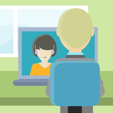 Bir adam bilgisayar arka görünümü Closeup