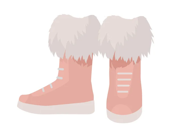 Par de Botas Vector Ilustração em Design Flat — Vetor de Stock