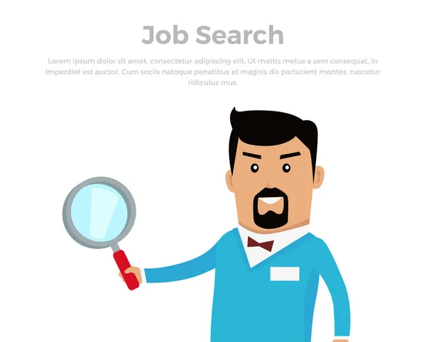 Job Searching Concept Flat Vector Illustration — Stock Vector