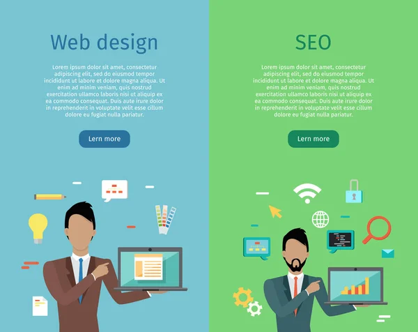 Web Tasarım, Seo Infographic Set — Stok Vektör