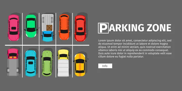 Parkeerzone bovenaanzicht — Stockvector