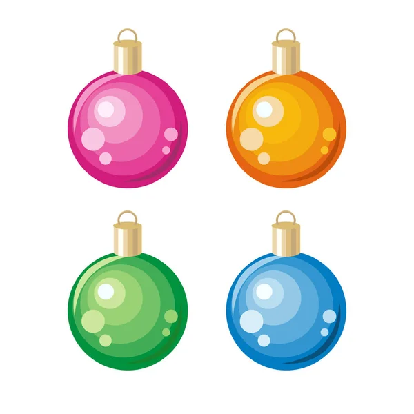 Set of New Year Toys Christmas Ornament Decoration — Stock Vector