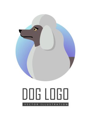 İzole beyaz standart kaniş, köpek Logo vektör.