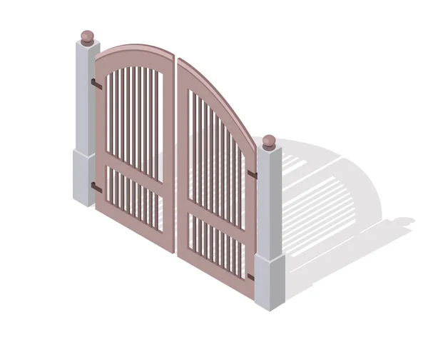 Icono de vector de puerta de metal en proyección isométrica — Archivo Imágenes Vectoriales