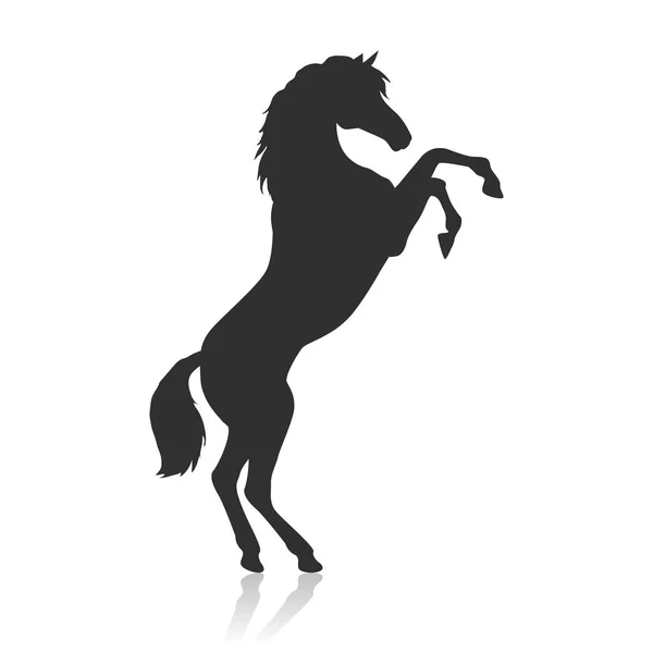 Иллюстрация лошади на заднем плане в плоском дизайне — стоковый вектор