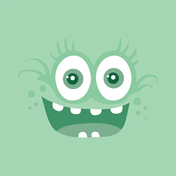 Grappig lachende Monster glimlach bacteriën karakter — Stockvector
