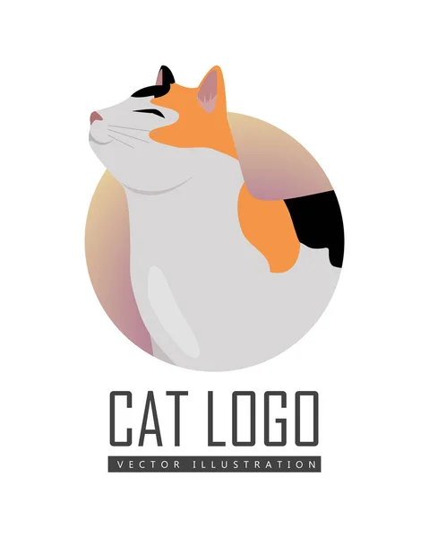 Calico Cat Vector Design piatto Illustrazione — Vettoriale Stock