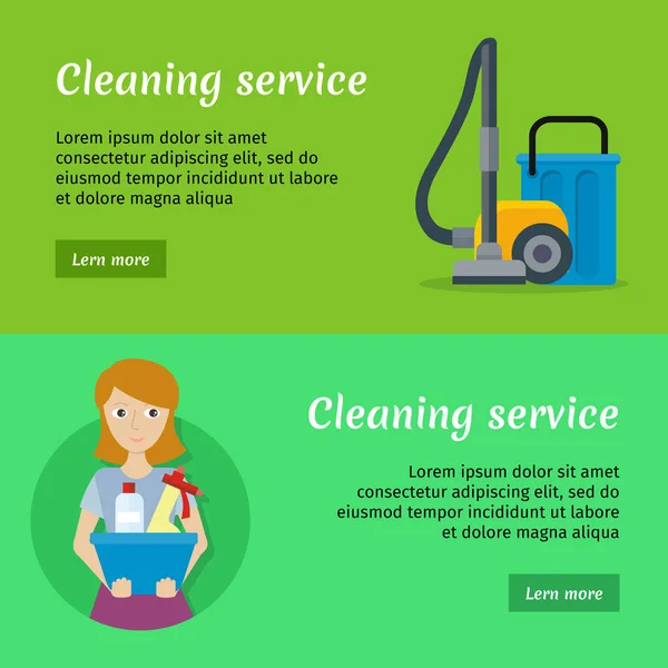 Set schoonmaak Service Banners — Stockvector