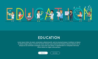 Eğitim kavramsal vektör Web afiş düz stil