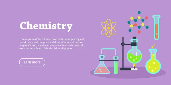 화학 과학 배너입니다. 화학 준비 — 스톡 벡터