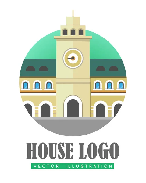 Будинок Логотип Векторна ілюстрація Піктограма веб-кнопка — стоковий вектор