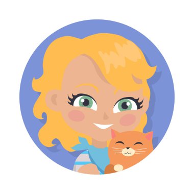 Kızı tutan küçük kedi üzerinde beyaz izole elinde