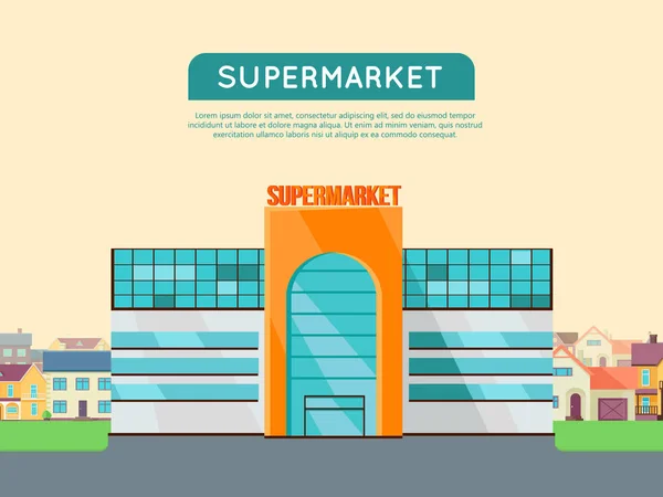 Modelo de Shopping Center Web em Design Plano . — Vetor de Stock