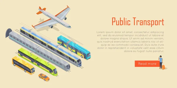 Infographie des transports. Transports publics. Vecteur — Image vectorielle